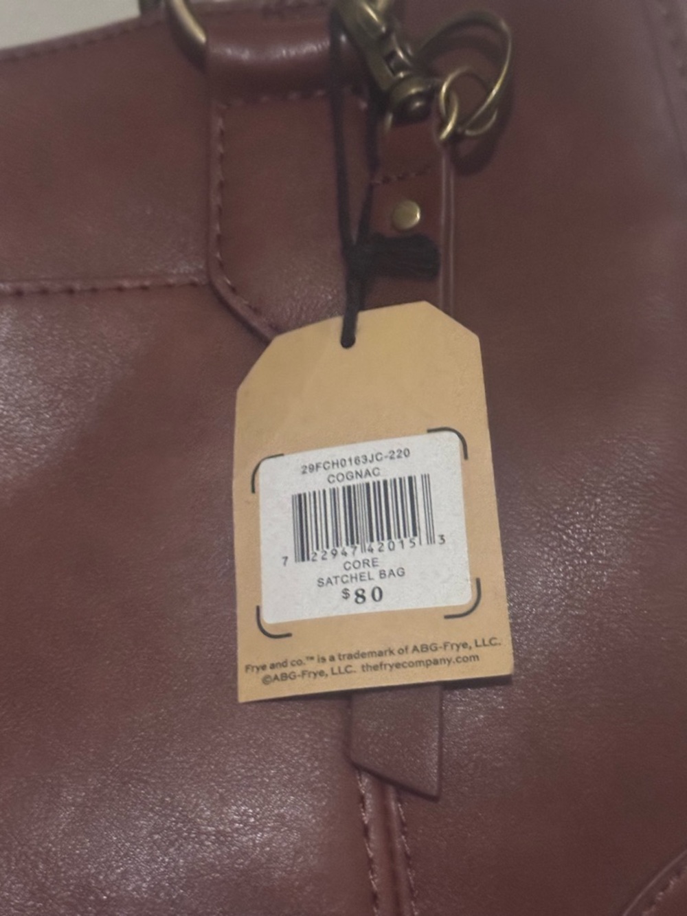 Frye Cognac Leather Satchel with Gold Hardware - Picture 3 of 4